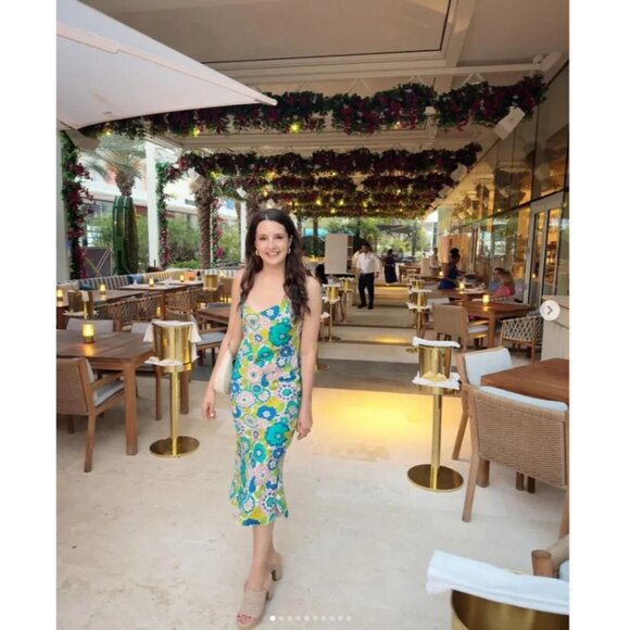 Dodo Bar Or Corinna Blue Multi Floral Dress – Women’s Size 8 (Retails $665) - Picture 9 of 13